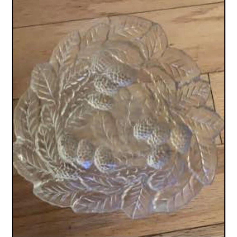 VINTAGE Indiana Glass "LOGANBERRY Clear" Bon Bon 7" Candy Dish #606
